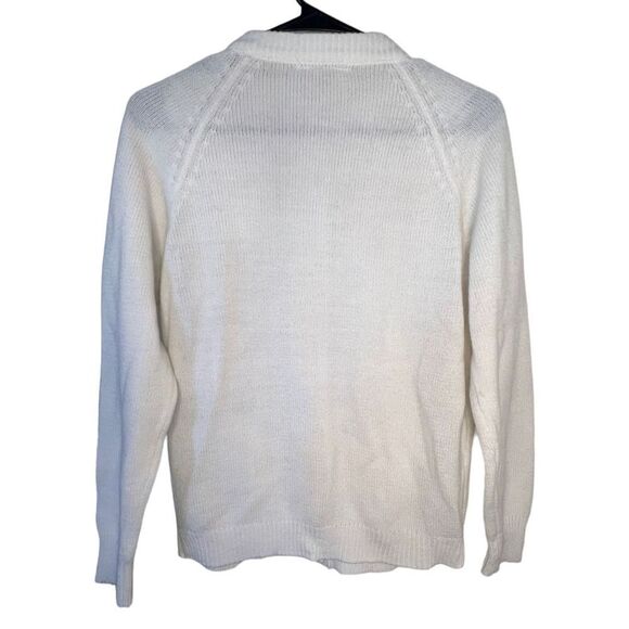 Vintage K-Mart White Button Up Knit Cardigan With Pockets - Picture 5 of 5